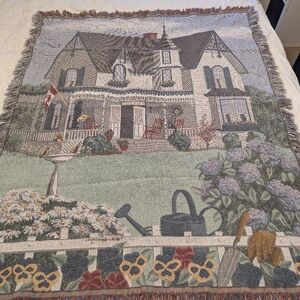 Source Unknown Multicolor Country House Throw Blanket